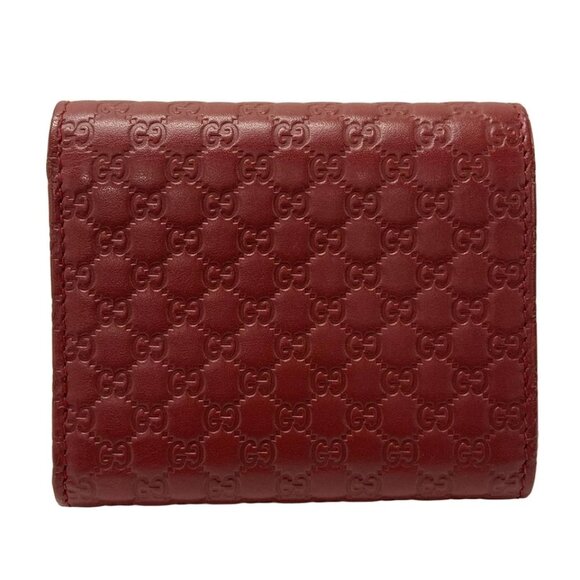 GUCCI Shimmerline/Micro Gucci Red Leather - Trifold Wallet 365-040125 - Picture 2 of 9